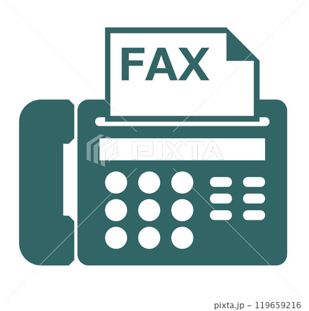 文章やファックス送付案内で電話機で送受信するイラスト 文章やファックス送付案内で電話機で送受信するイラスト 119659216