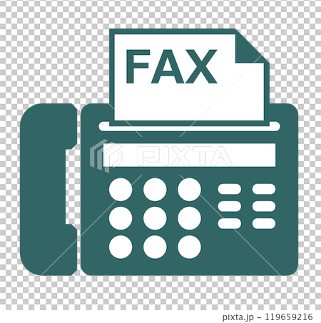 文章やファックス送付案内で電話機で送受信するイラスト 文章やファックス送付案内で電話機で送受信するイラスト 119659216