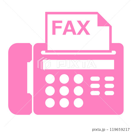 文章やファックス送付案内で電話機で送受信するイラスト 119659217