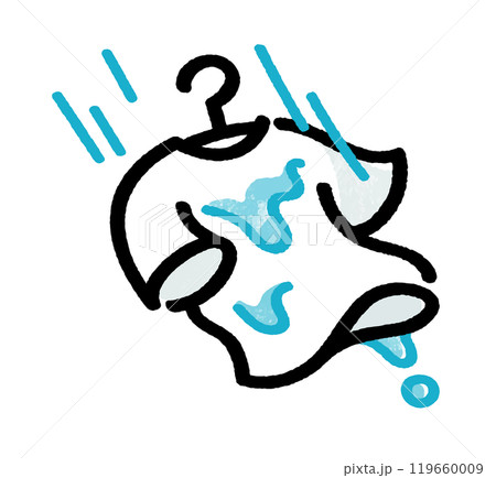雨に濡れた洗濯物 119660009