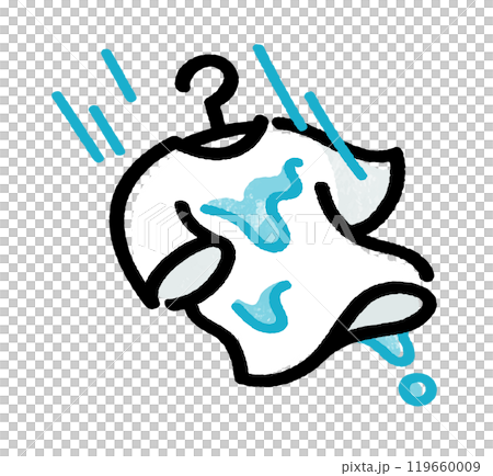 雨に濡れた洗濯物 119660009