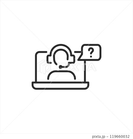 Online Support Agent Icon Online Support Agent Icon 119660032