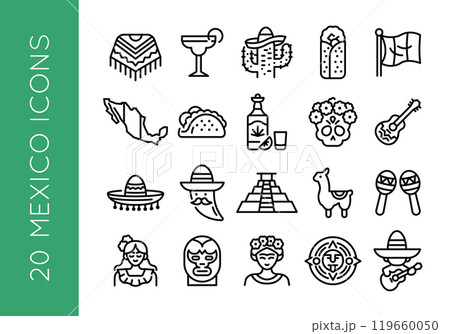 Mexico Icons Set 119660050
