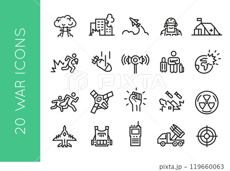 Warfare icons set Warfare icons set 119660063