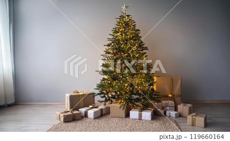 クリスマスツリーとプレゼントのコピースペース7 クリスマスツリーとプレゼントのコピースペース7 119660164