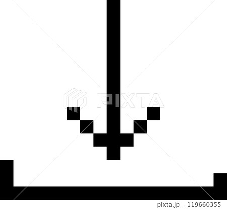 ダウンロードのドット絵のアイコン ダウンロードのドット絵のアイコン 119660355