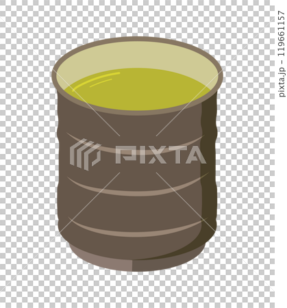 Illustration of tea in a teacup 119661157