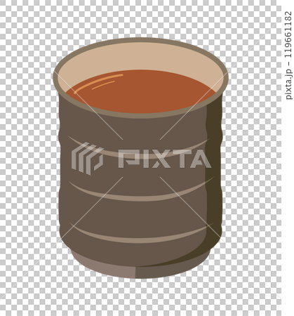 湯のみにいれたお茶のイラスト 119661182