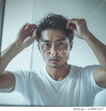 ビジネスマンの朝のヘアセット 119661337