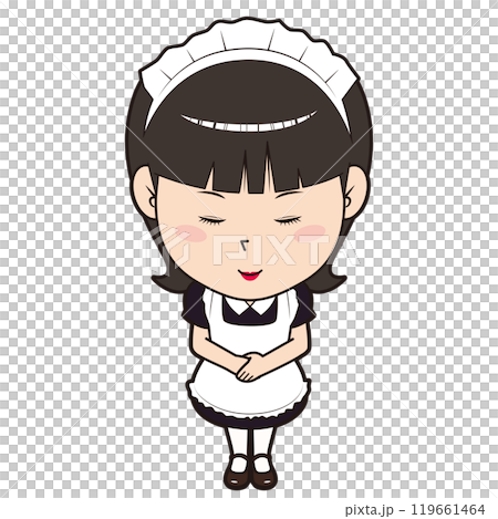 A maid bowing A maid bowing 119661464