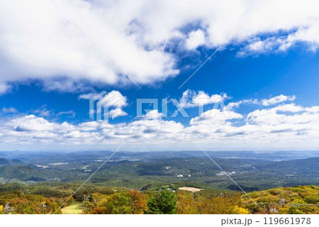 秋のえぼしスキー場　石子展望台からの風景　俯瞰　宮城県蔵王町 119661978