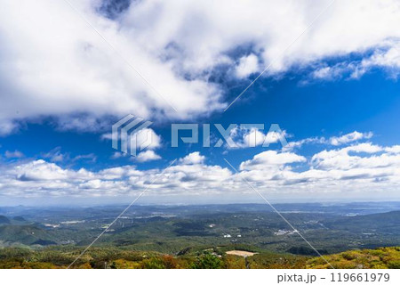 秋のえぼしスキー場 石子展望台からの風景 俯瞰 宮城県蔵王町 秋のえぼしスキー場 石子展望台からの風景 俯瞰 宮城県蔵王町 119661979
