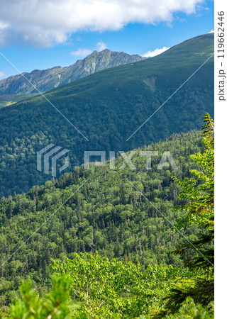 カールコースから見る水晶岳（黒岳）　北アルプスの黒部五郎岳の登山 119662446