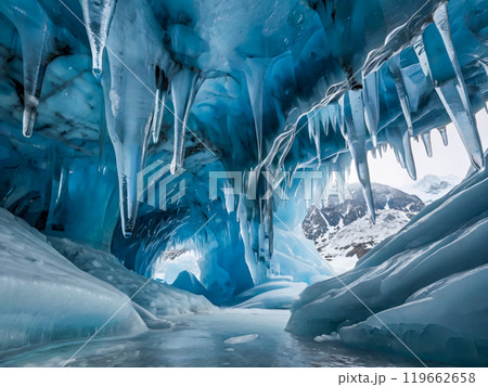 icicles in ice formation 119662658