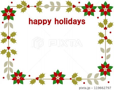 ハッピーホリデーズ happy holidays フレーム クリスマス ホワイトスペース ハッピーホリデーズ happy holidays フレーム クリスマス ホワイトスペース 119662797