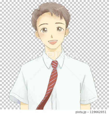 Illustration of a boy in uniform, short sleeves 119662851
