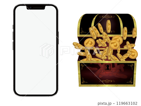 スマートフォンと宝箱 119663102