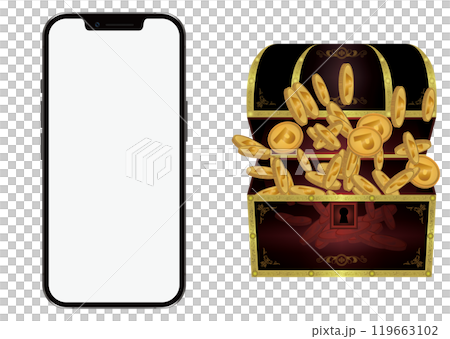 スマートフォンと宝箱 119663102