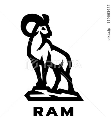 Ram logo, symbol. 119663485