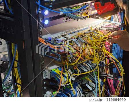 Fiber Optic Cables, Network, System, Server Room System Maintenance by Experts Fiber Optic Cables, Network, System, Server Room System Maintenance by Experts 119664660