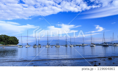 西伊豆のヨットハーバから見た富士山 西伊豆のヨットハーバから見た富士山 119664861