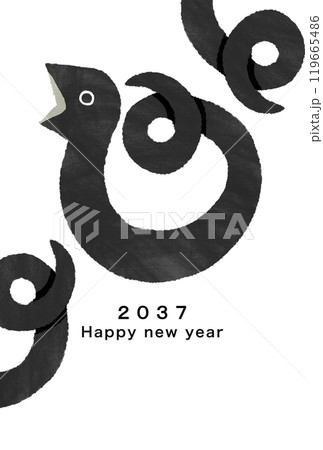 2037年　巳年　年賀状テンプレート 119665486