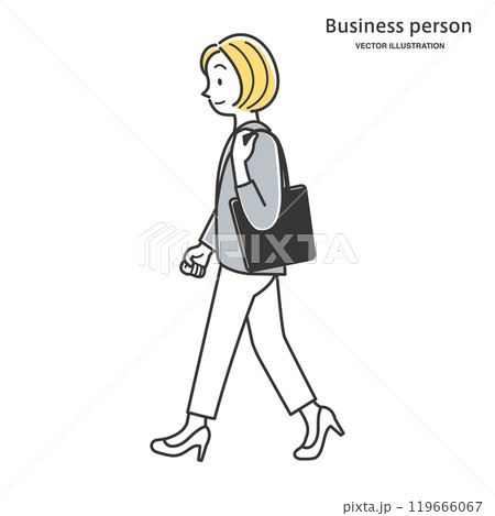 通勤する女性社員 119666067