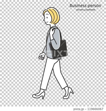 通勤する女性社員 119666067