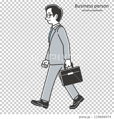 通勤する男性社員のイラスト素材 [119666074] - PIXTA