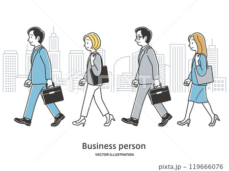 通勤するビジネスパーソン 通勤するビジネスパーソン 119666076