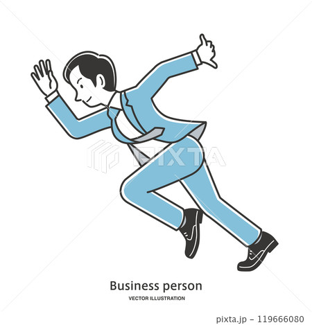 スタートダッシュする男性会社員 スタートダッシュする男性会社員 119666080