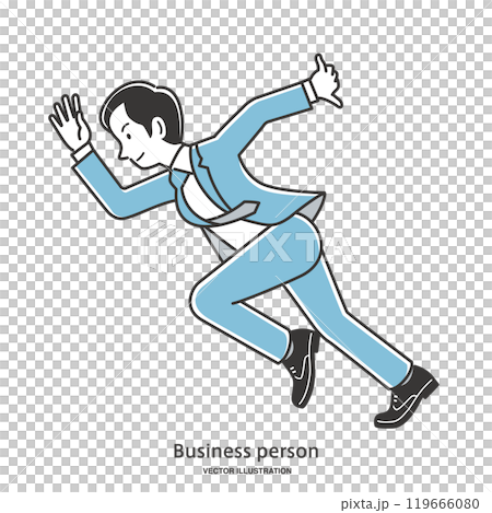 スタートダッシュする男性会社員 スタートダッシュする男性会社員 119666080