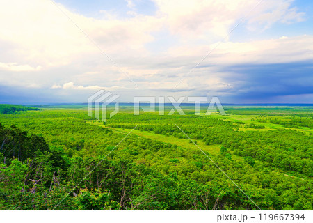 北海道　北斗展望台から見る釧路湿原 119667394