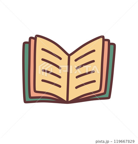 Doodle book icon hand drawn in minimalistic style. Knowledge symbol 119667829