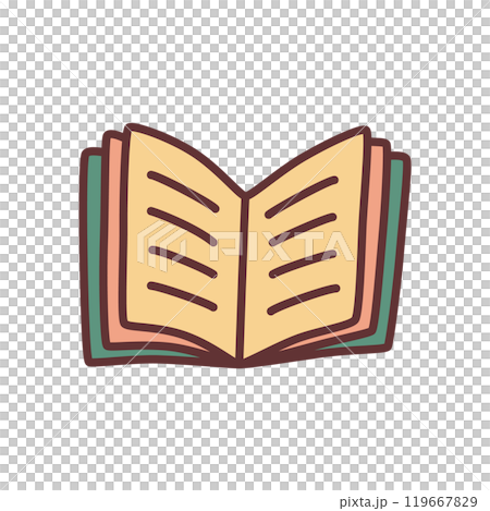 Doodle book icon hand drawn in minimalistic style. Knowledge symbol 119667829