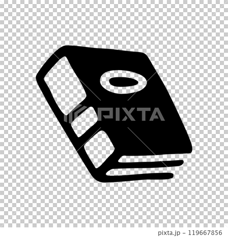 Doodle book icon handdrawn with ink pen. Knowledge and education symbol Doodle book icon handdrawn with ink pen. Knowledge and education symbol 119667856