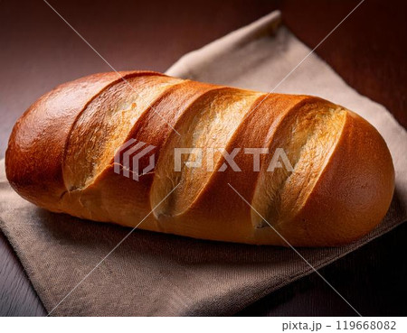 カッティングボードに乗せた美味しいパン 119668082