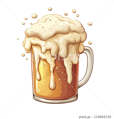 Generative ai illustration Cartoon Of a Foamy Beer Mug Generative ai illustration Cartoon Of a Foamy Beer Mug 119668336