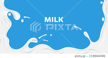 3d pouring milk with splash background vector illustration 3d pouring milk with splash background vector illustration 119668496