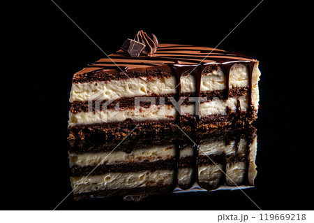 Chocolate Layered Cake Slice 119669218