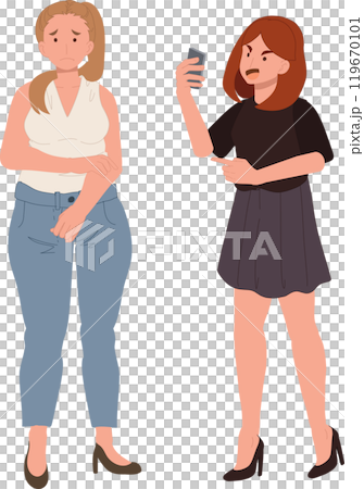 Plus Size Woman Facing Body Shaming and Bullying. Overcoming Social Judgment and Negative Self Plus Size Woman Facing Body Shaming and Bullying. Overcoming Social Judgment and Negative Self 119670101