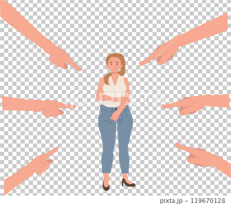 Bullying and Body Shaming. Plus Size Woman Facing Social Criticism and Body Judgments Bullying and Body Shaming. Plus Size Woman Facing Social Criticism and Body Judgments 119670128