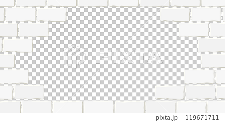 Natural white brick frame background (vector natural border copy space) 119671711