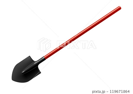 Fire shovel isolated on white background. Realistic 3d vector illustration 119671864