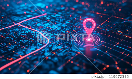 地図と位置情報アイコン 地図と位置情報アイコン 119672556