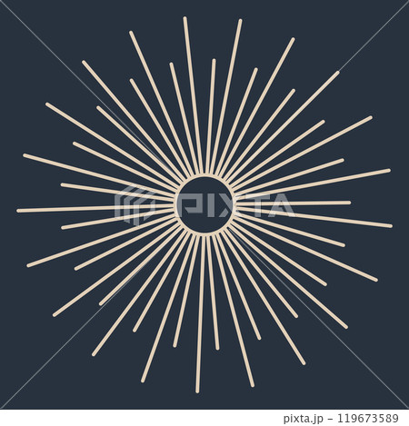 Sunburst firework explosion. Retro hand drawn sparkle. Bursting or light rays, linear drawing. Vector trendy hand drawn retro isolated design element Sunburst firework explosion. Retro hand drawn sparkle. Bursting or light rays, linear drawing. Vector trendy hand drawn retro isolated design element 119673589