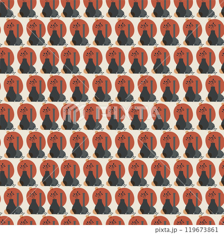 Interior design seamless vector pattern. Pottery workshop aesthetic illustration 119673861