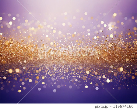 ゴールドのきらめきと紫の背景 119674160