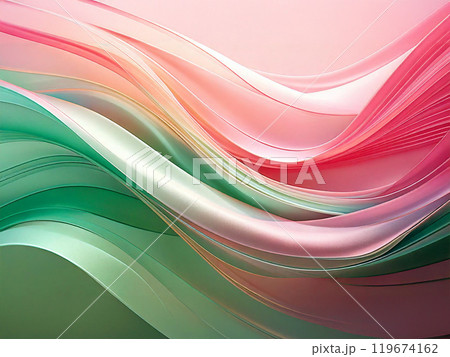 ピンクと緑の抽象波 ピンクと緑の抽象波 119674162