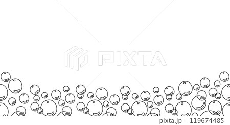Border seamless of linear soap bubbles. Background sketch for design of cleaning and washing products 119674485